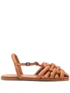 Hereu Women's Square Toe Padded Fisherman Sandal Cabersa 2 In Brown