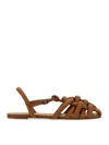 Hereu Cabersa Padded Leather Sandals In Light Brown