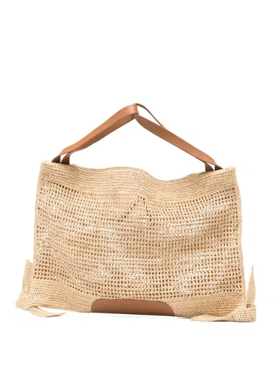 Hereu Cador Woven Tie Tote Bag In Nude