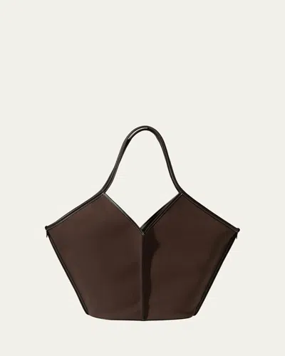 Hereu Calella Distressed Leather Shoulder Bag In Dk Brown