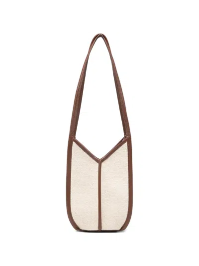 Hereu Calella Canvas Bucket Shoulder Bag Nylon Silk In Neutral