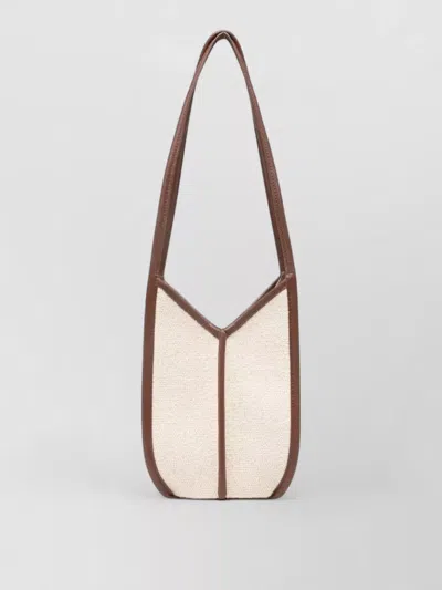 Hereu Calella Canvas Bucket Shoulder Bag Nylon Silk In Neutral