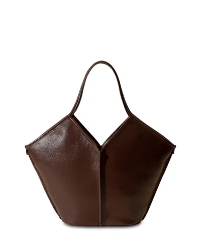 Hereu Calella Distressed Leather Shoulder Bag In Brown