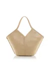 Hereu Calella Distressed Large Leather Tote In Oat