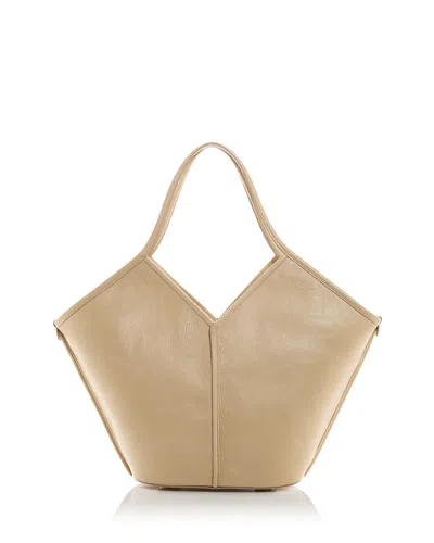 Hereu Calella Distressed Large Leather Tote In Oat