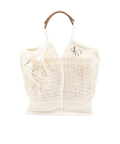 Hereu Calella Filt Tote Bag In White