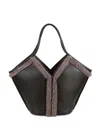 Hereu Calella Shearling Trimmed Leather Shoulder Bag In Black
