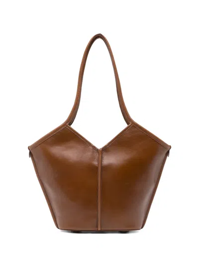 Hereu Calella Leather Shoulder Bag In Brown