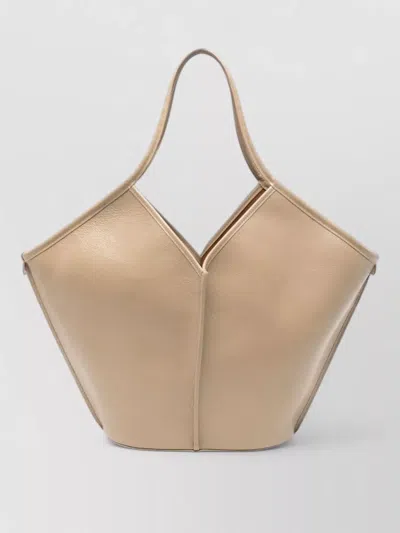 Hereu Calella Leather Shoulder Tote Bag Medium In Neutral