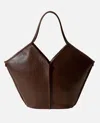 Hereu Calella Distressed Leather Shoulder Bag In Brown