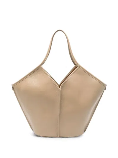 Hereu Calella Leather Tote Bag In Beige