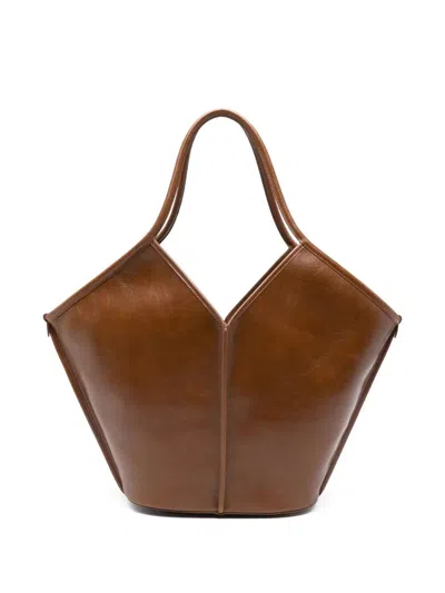 Hereu "calella Leather" Tote Bag In Brown