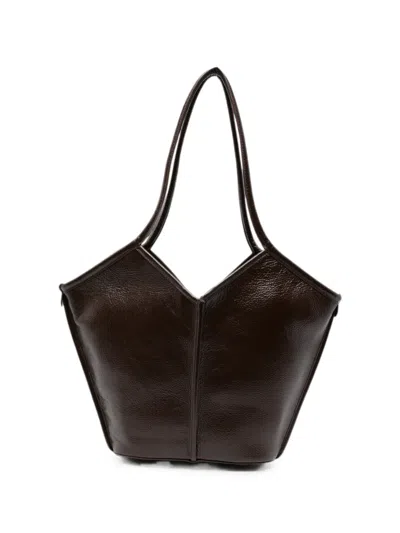 Hereu Dark Brown Calella Large Tote In Purple