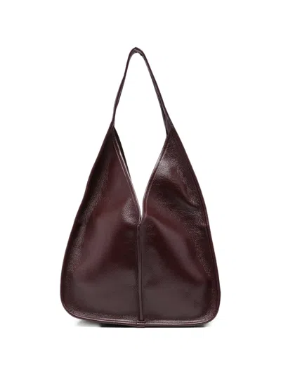 Hereu Calella Panelled Shoulder Bag In Burgundy