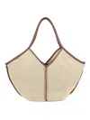 Hereu Calella Raffia Tote Contrast Trim Handles In Neutral