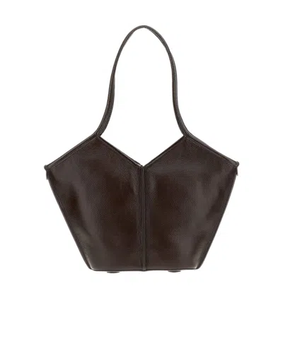 Hereu Calella S Leather Tote Bag In Brown