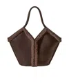 Hereu Shearling-trimmed Leather Shoulder Bag In Brown