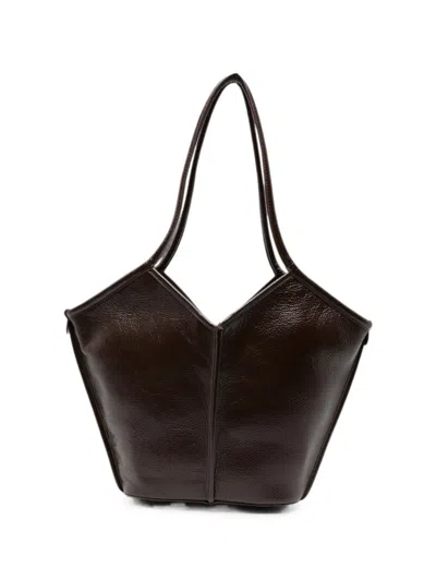 Hereu Calella Small Leather Tote Bag In Brown