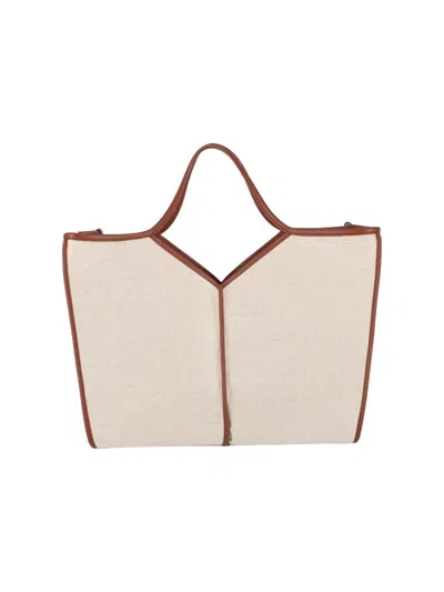 Hereu Calella Squared Tote Bag In Beige