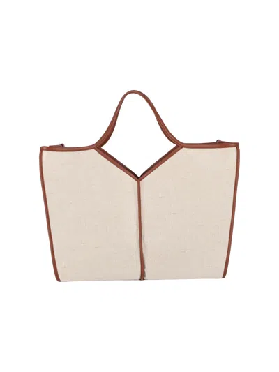 Hereu 'calella Squared' Tote Bag In Cream