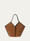 Hereu Calella Suede And Leather Tote Bag In Tandk Brown