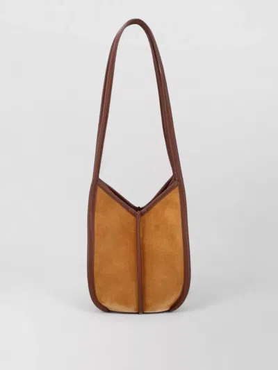 Hereu Calella Suede Bucket Shoulder Bag In Sand