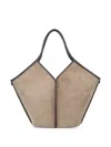 CALELLA SUEDE CONTRAST-TRIM TOTE BAG