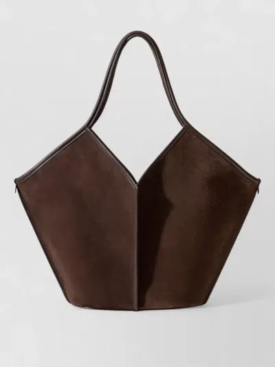Hereu Calella Distressed Leather Shoulder Bag In Dk Brown