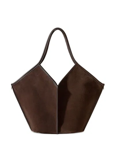 Hereu Calella Suede Leather Tote Bag In Brown
