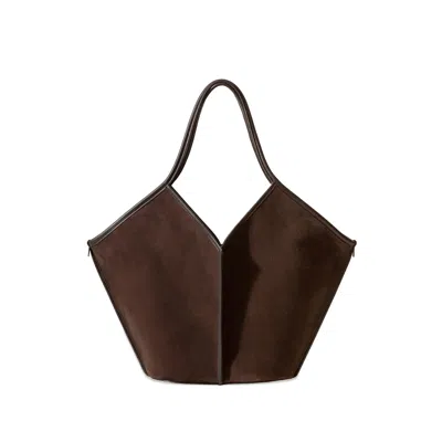 Hereu Calella Suede Tote Bag In Brown