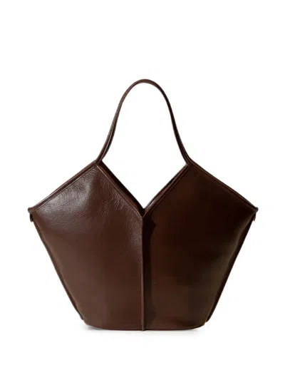 Hereu Calella Tie-fastening Shoulder Bag In Brown