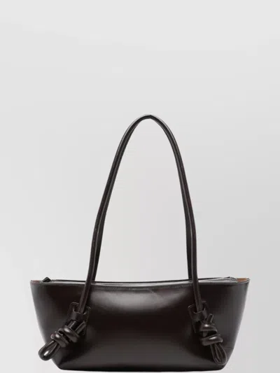HEREU CALF LEATHER SHOULDER BAG WITH KNOTTED HANDLES