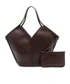 Hereu Calella Distressed Leather Shoulder Bag In Brown