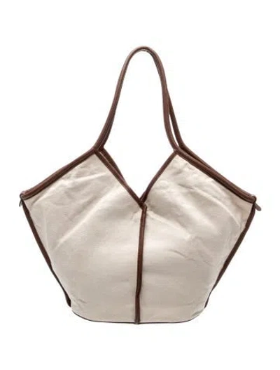Pre-owned Hereu Canvas Shoulder Bag In Neutral
