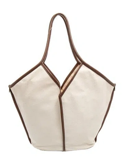 Pre-owned Hereu Canvas Shoulder Bag In Neutrals