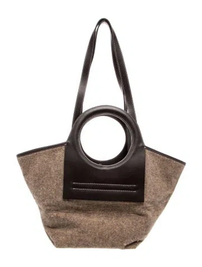 Pre-owned Hereu Canvas Top Handle Bag In Brown