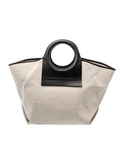Pre-owned Hereu Canvas Top Handle Bag In Neutral