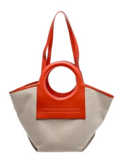 Pre-owned Hereu Canvas Top Handle Bag W/ Tags In Orange