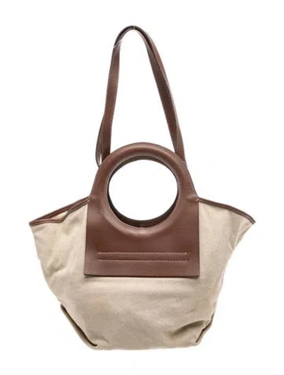 Pre-owned Hereu Canvas Tote In Brown/neutrals