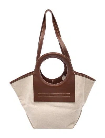 Pre-owned Hereu Canvas Tote In Brown/neutrals