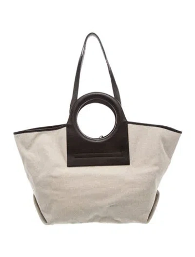 Pre-owned Hereu Canvas Tote In Neutrals