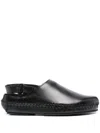 Hereu Round-headed Flat Sandals In Black