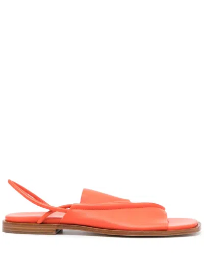 Hereu Clava Leather Sandals In Orange
