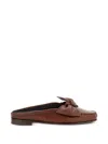 Hereu Chestnut Leather Mules In Brown