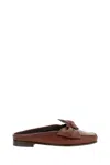 Hereu Chestnut Leather Mules In Brown
