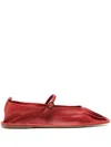 Hereu Red Dansa Supple Shiny Ballerina Flats In Red