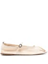 Hereu Dansa Leather Ballerina Shoes In Neutrals