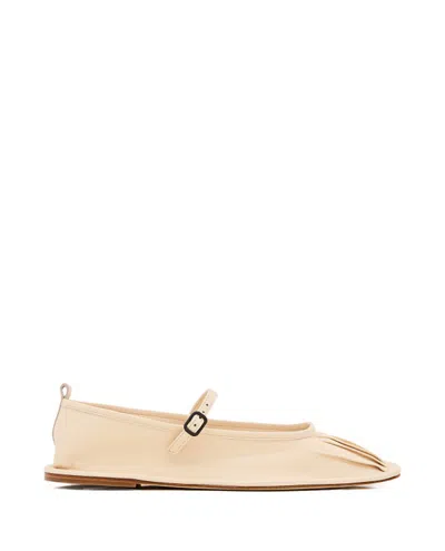 Hereu Dansa Leather Ballet Flat In Neutrals