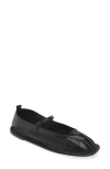 Hereu Black Dansa Mary Jane Ballerina Flats In Black
