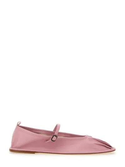Hereu Dansa Leather Ballerina Shoes In Pink